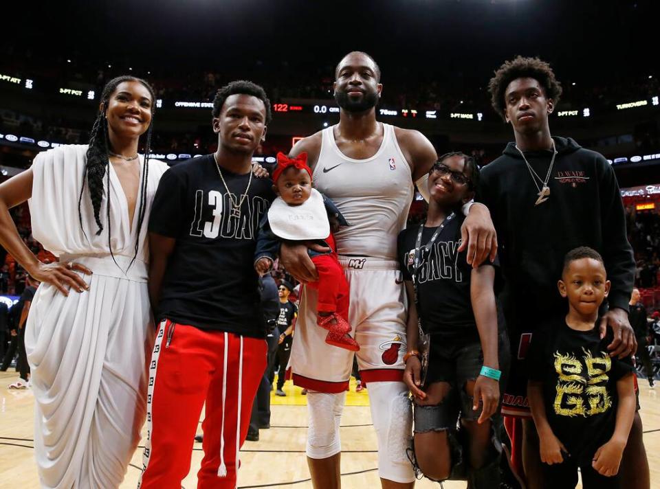 Gabrielle Union, Dahveon Morris, Kaavia James Union Wade, Zaire Wade, Xavier Wade, Zion Wade