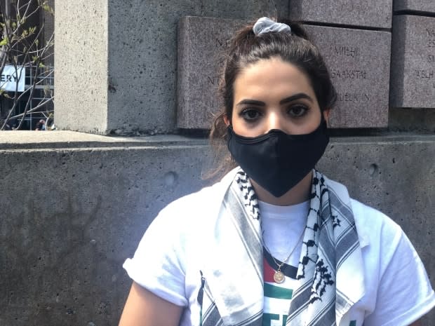 Janan Arafa, who has family living in the Gaza Strip, was one of the organizers of Saturday's rally.