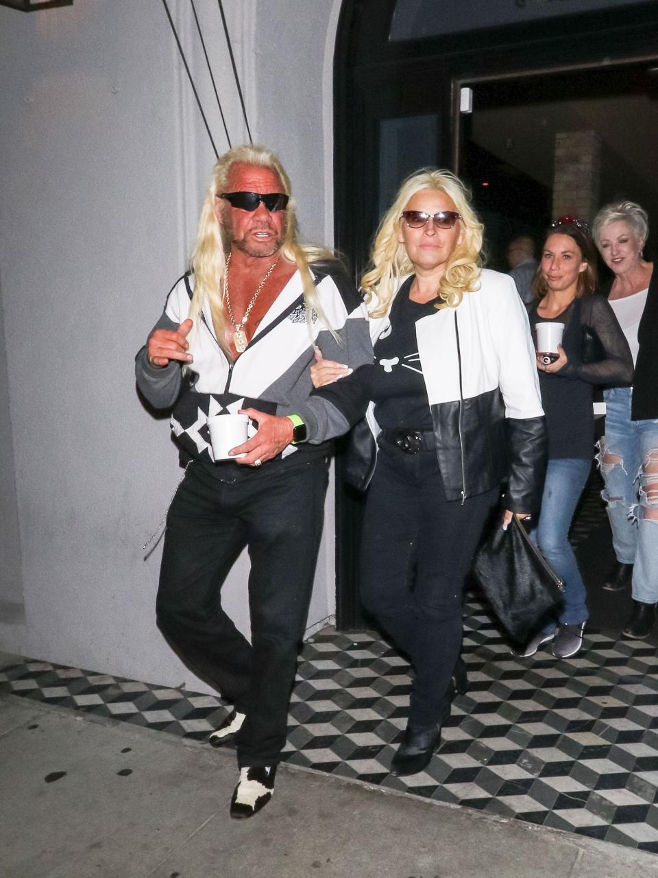 Dog and Beth out on the town