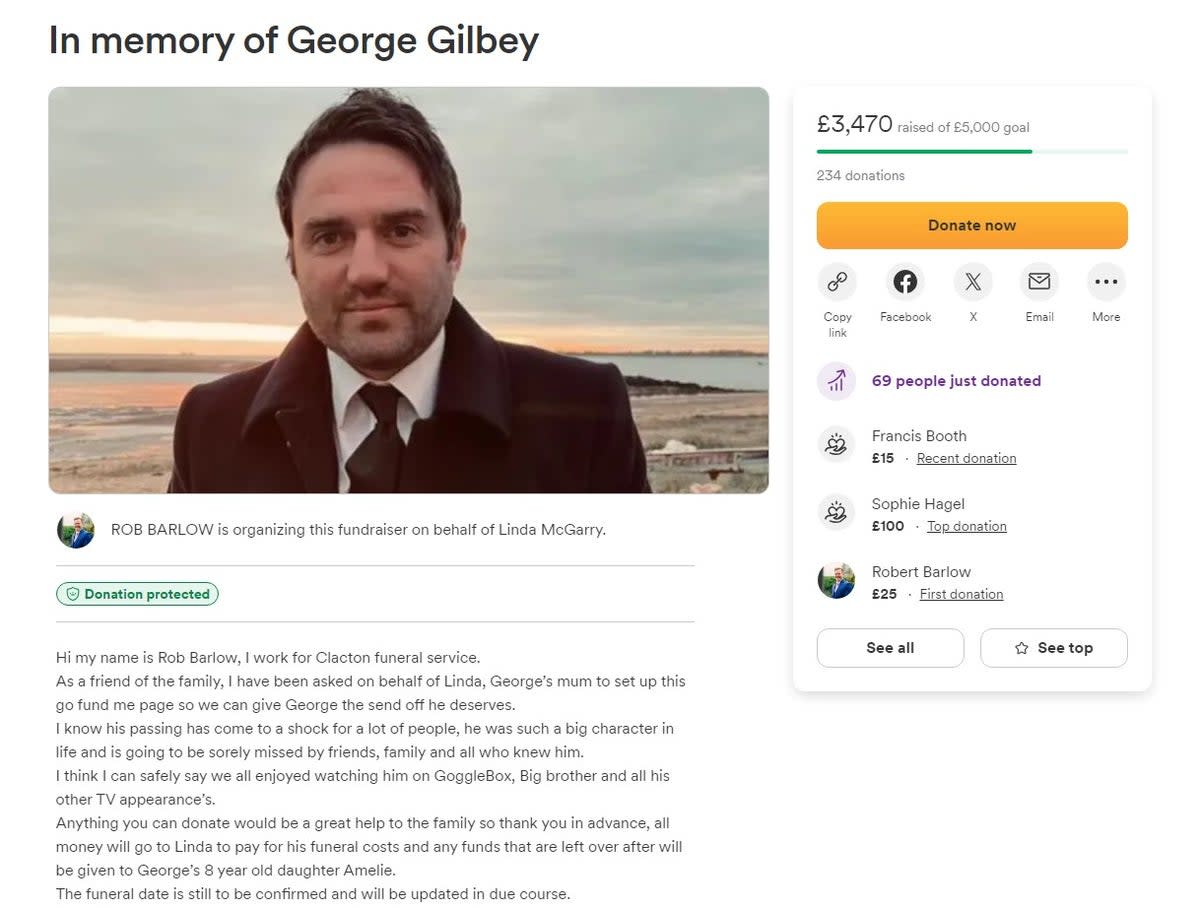 Friends of Gilbey’s have set up a GoFundMe to cover funeral expenses (GoFundMe)