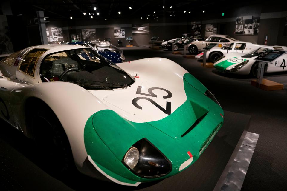 Porsche racing cars sit on display at The Revs Institute in Naples on Wednesday, July 15, 2020. 