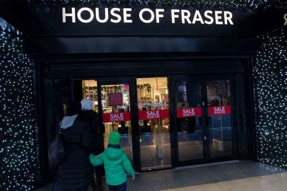 File photo dated 2/1/2014 of the House of Fraser store on Oxford Street in Central London. The department store chain was today being linked to a ï¿½450 million takeover by a conglomerate little known outside China. PRESS ASSOCIATION Photo. Issue date: Sunday March 30, 2014. Nanjing-based Sanpower, which has more than 100 businesses in mainland China including shopping centres, is in advanced talks over a surprise swoop for the UK high street chain, the Sunday Times said. See PA story CITY Fraser. Photo credit should read: Steve Parsons/PA Wire