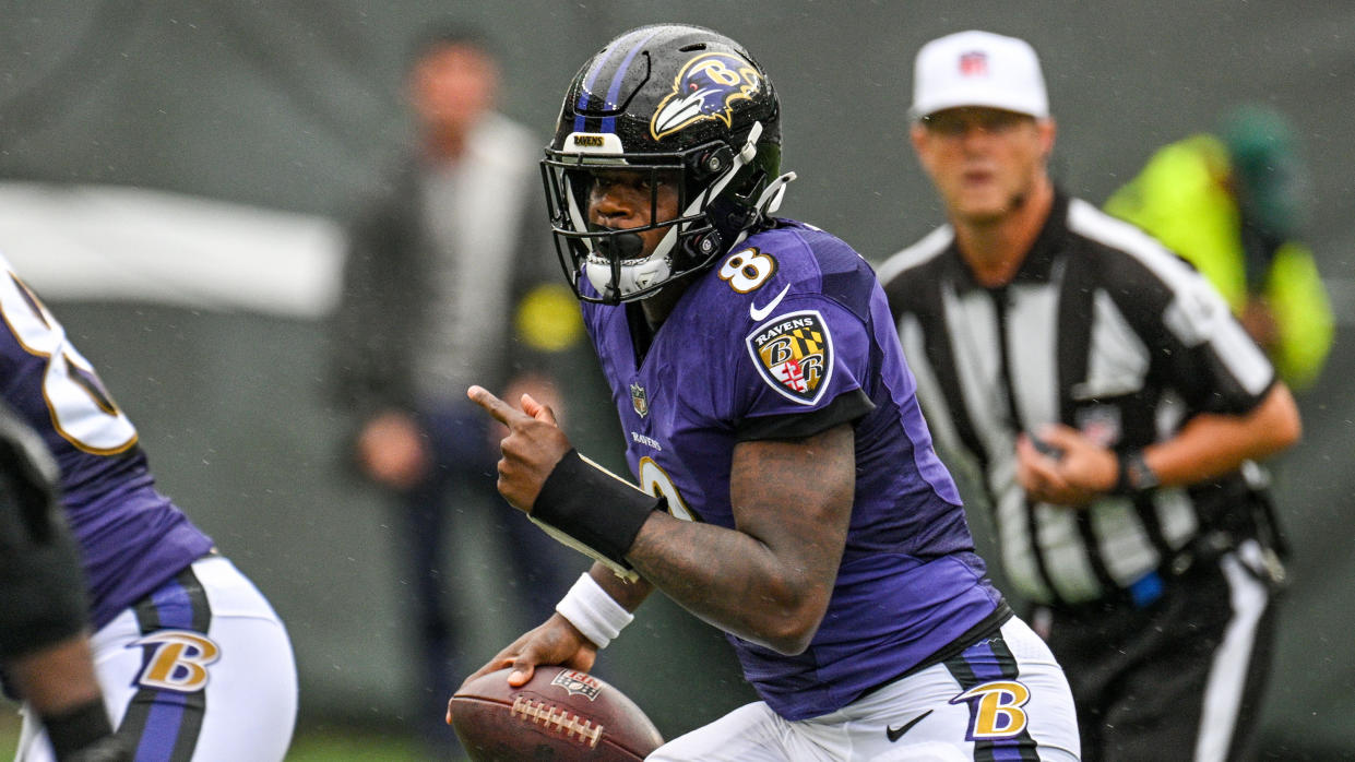 If the Jets can't land Aaron Rodgers, then pursuing Lamar Jackson is the clear-cut best option. (Jerry Jackson/The Baltimore Sun/Tribune News Service via Getty Images)