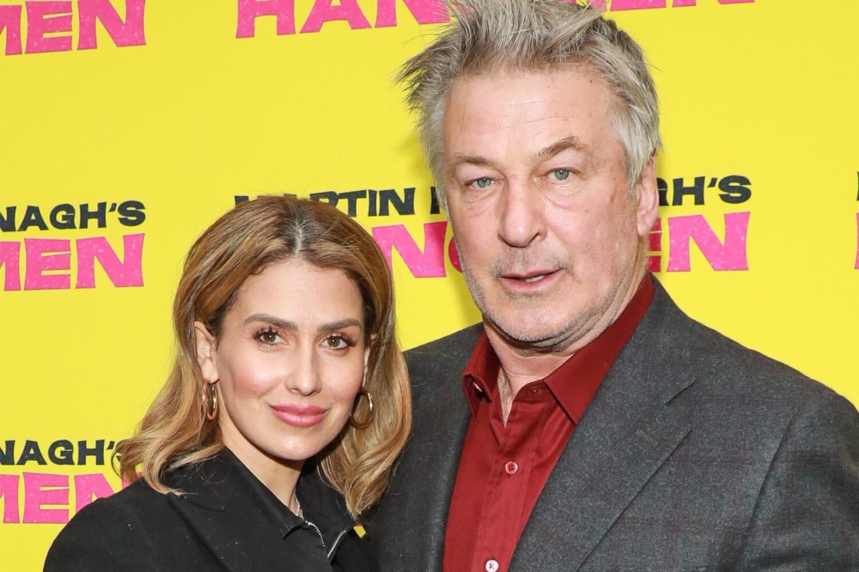 NEW YORK, NEW YORK - APRIL 21: Hilaria Baldwin and Alec Baldwin attend the opening night of "Hangmen" on Broadway at Golden Theatre on April 21, 2022 in New York City. (Photo by Jason Mendez/Getty Images)