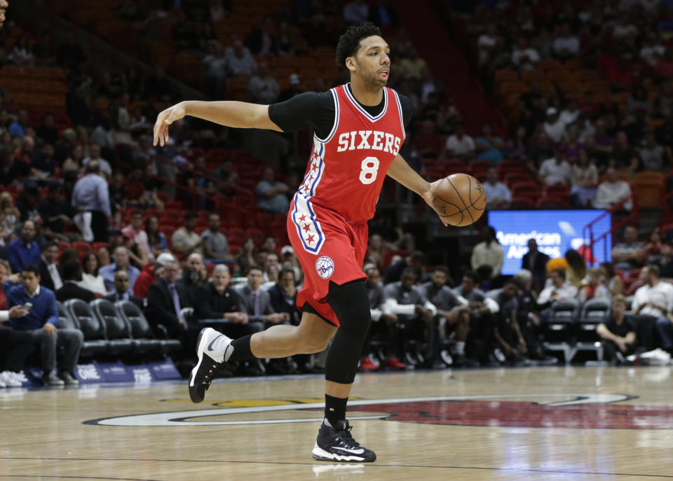 Jahlil Okafor is an awkward fit in Philadelphia. (AP)