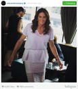 <p>At New York City’s PH-D Lounge at the Dream Downtown Hotel, Jenner attended a party for gay pride. She made a surprise entrance wearing a belted white T-shirt with camisole underneath, paired with a pencil skirt (Alexander Wang’s official Instagram account revealed that Jenner was wearing the Circular Hole Jacquard Midi Skirt from the T by Alexander Wang Spring 2015 collection (you can have it too for $195). Her hair was down, styled in loose waves, her lip gloss was popping, and she wore simple accessories, including a bracelet, a long chain necklace, and earrings.</p>