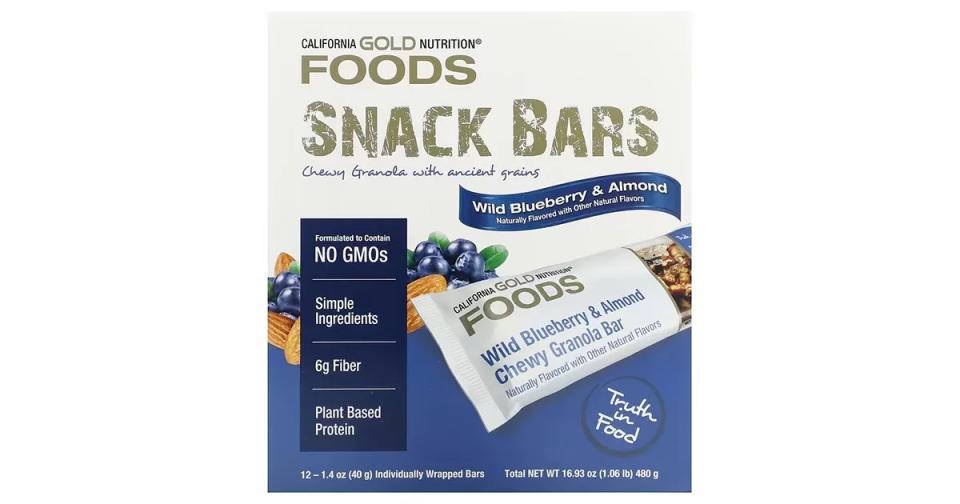 Best protein bars - California Gold Nutrition, Wild Blueberry & Almond Chewy Granola Bars