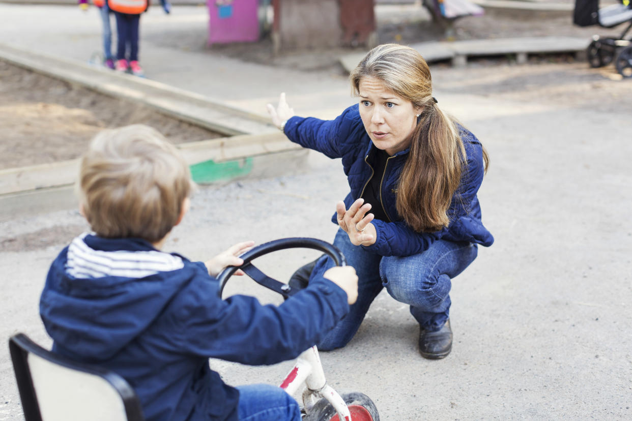 Can you scold a child who isn't yours? Parenting advice columnist L'Oreal Thompson Payton weighs in. (Getty Images)