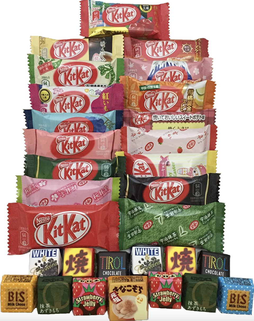 Japanese Kit Kat & Tirol 30-Piece Assortment kitkat chocolate bars (Photo via Amazon)