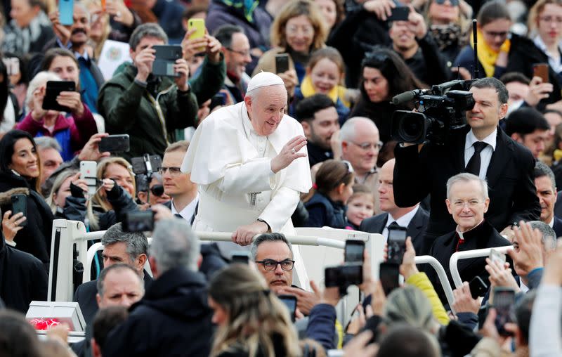 Pope Francis holds the weekly general audience at Vatican