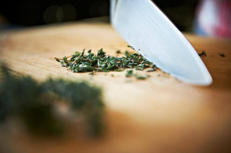 PHOTO: The herb tyhme is cut on a board in an undated stock image. (Matthew Leete/Getty Images)