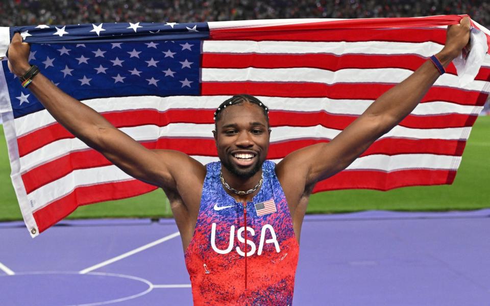 Noah Lyles wins Olympics 100m final by 0.005sec