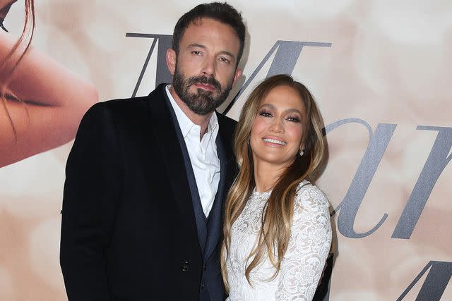 Steve Granitz/FilmMagic Jennifer Lopez and Ben Affleck pose together at the 'Marry Me' premiere.