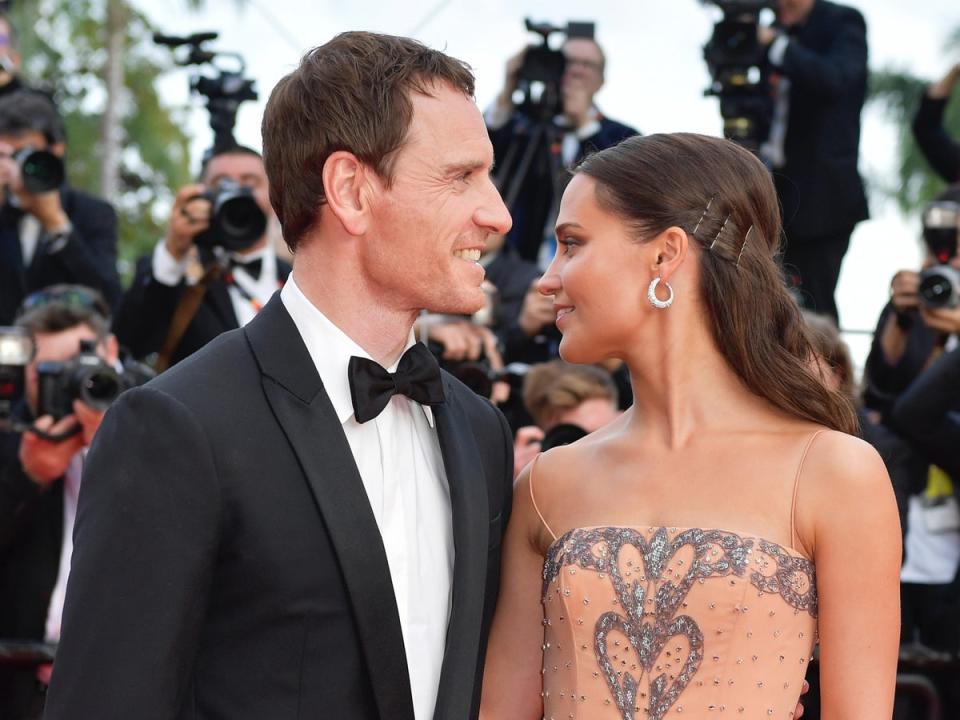 Michael Fassbender and Alicia Vikander at the Cannes film festival in 2023 (Kristy Sparow/Getty Images)