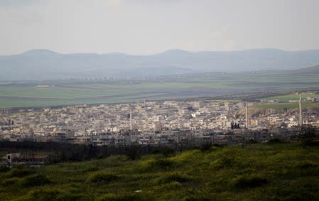 FILE PHOTO: A general view shows Khan Sheikhoun in the southern countryside of Idlib