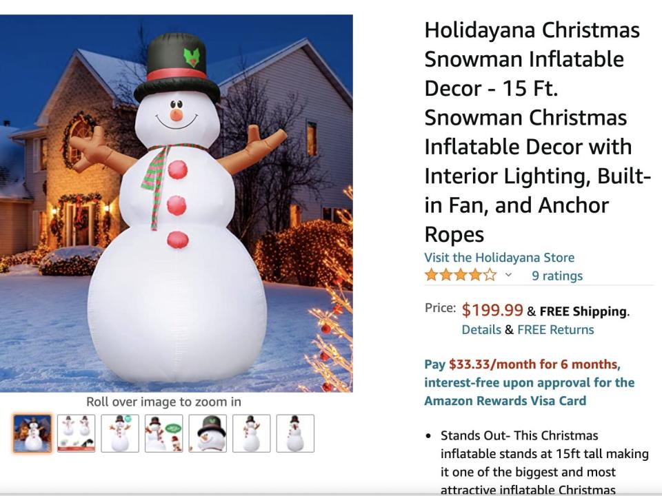 inflatable snowman