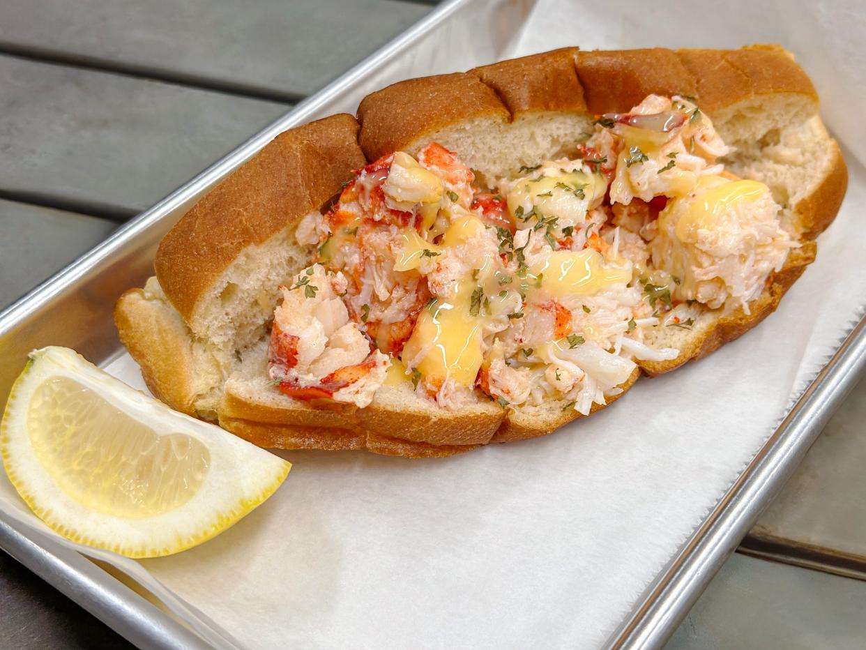 The menu at The Funky Cuda in Fort Pierce includes a poached lobster roll.