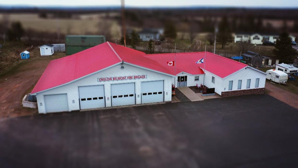 Two RCMP officers started firing in the direction of the Onslow Belmont Fire Brigade hall on April 19 around 10:21 a.m. (CBC - image credit)