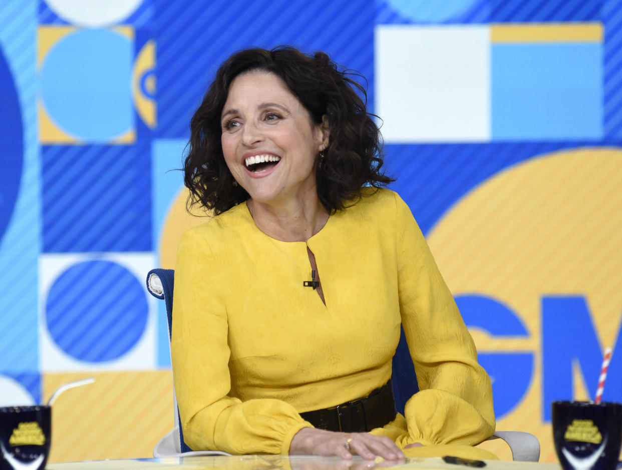 GOOD MORNING AMERICA - 3/25/19 Julia Louis-Dreyfus is a guest on "Good Morning America," Monday, March 25, 2019, airing on the Walt Disney Television via Getty Images Television Network.    GMA19 (Photo by Paula Lobo/Walt Disney Television via Getty Images via Getty Images) JULIA LOUIS-DREYFUS