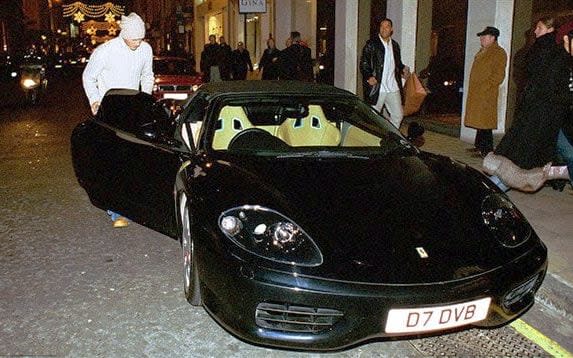 The footballer with his 360 Spider, which has subsequently been re-registered