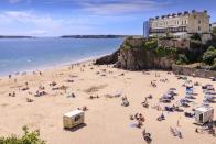 <p>This cliff-backed beach is another Tenby stretch that needs mentioning. Castle Beach can completely disappear at high tide but at low tide, it's an absolute delight. The smallest of Tenby's three sandy beaches, it's just 150m wide and the cove is as scenic as they come, with the ancient ruins of Tenby Castle above it. Previously named the best beach in the UK, this one should be high on your list.</p><p><strong>Where to stay: </strong>Try this lovely cottage that sits just a few minutes' walk away from Castle Beach, which sleeps six and offers a cosy home from home. <a class="link " href="https://go.redirectingat.com?id=127X1599956&url=https%3A%2F%2Fwww.holidaycottages.co.uk%2Fcottage%2F75258-victory-cottage&sref=https%3A%2F%2Fwww.countryliving.com%2Fuk%2Ftravel-ideas%2Fstaycation-uk%2Fg32996826%2Fbest-beaches-wales%2F" rel="nofollow noopener" target="_blank" data-ylk="slk:SEE INSIDE;elm:context_link;itc:0;sec:content-canvas">SEE INSIDE</a></p>