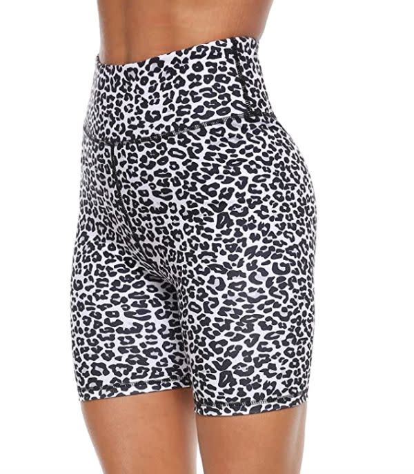 <a href="https://amzn.to/3gKoc5z" target="_blank" rel="noopener noreferrer">These high-waisted bike shorts</a> include two front and back pockets and are available in <a href="https://amzn.to/3gKoc5z" target="_blank" rel="noopener noreferrer">five wild prints</a>.<br /><strong>Sizes</strong>: XS to XXL<br /><strong>Rating</strong>: 4.8-star rating<br /><strong>Reviews</strong>: more than 2,000 <br /><br /><a href="https://amzn.to/3gKoc5z" target="_blank" rel="noopener noreferrer">Find them for $22 on Amazon</a>.