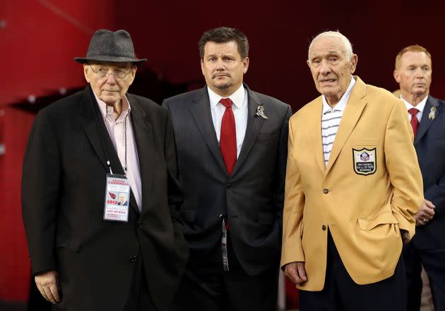 Charley Tripp, right, at a 2012 Arizona Cardinals game. (Photo: Christian Petersen via Getty Images)