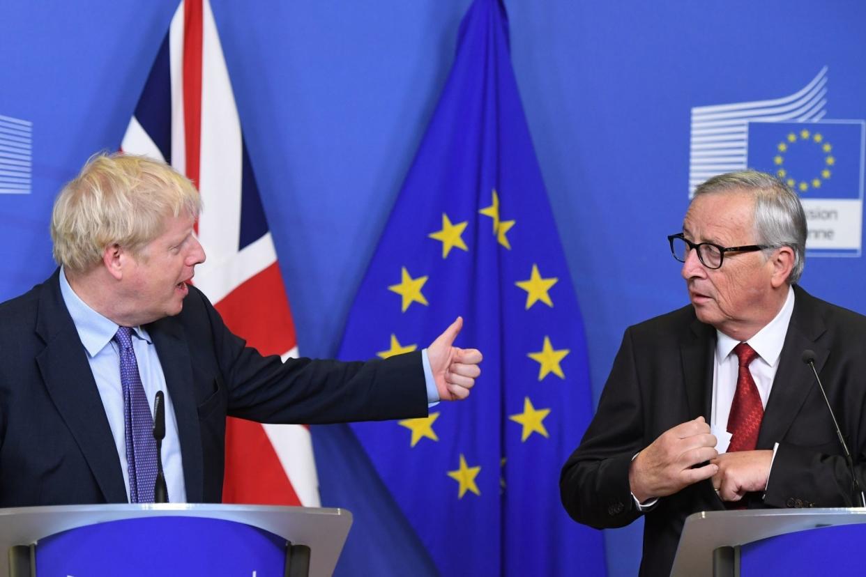 Boris Johnson and European Commission President Jean-Claude Juncker announced the deal had been reached on Thursday morning: PA