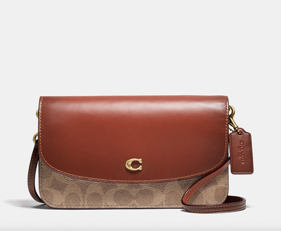 brown leather coach bag Hayden Crossbody in Signature Canvas