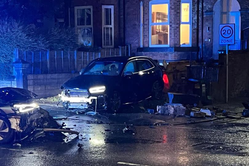 Crash involving car and taxi in Manchester Road, Swinton. June 7, 2024