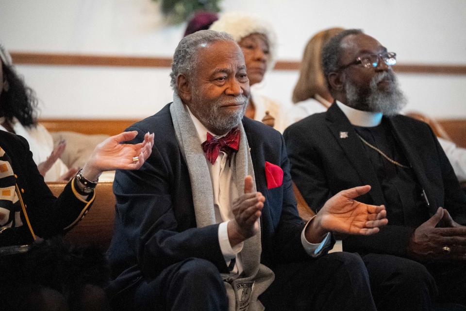 State Senate Minority Leader Gerald Neal applauds during a Martin Luther King Jr. Day celebration at King Solomon Baptist Church on Jan. 15, 2024.