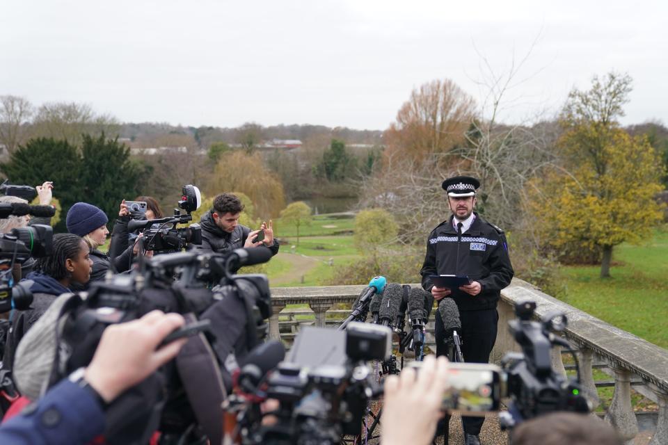 Chief Superintendent Dave Buckley speaking to the media in Wensum Park, Norwich as specialist divers searching for missing mother-of-three Gaynor Lord recovered a body in the River Wensum (Joe Giddens/PA) (PA Wire)