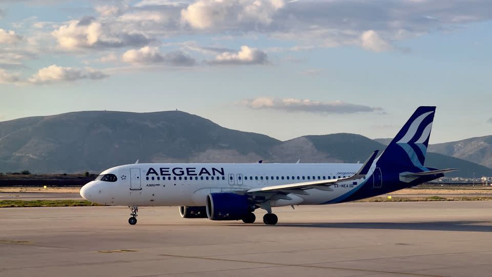 An Aegean Airlines Airbus A320 on the tarmac at Athens International Airport in October 2022.  - Daniel Slim/AFP/Getty Images