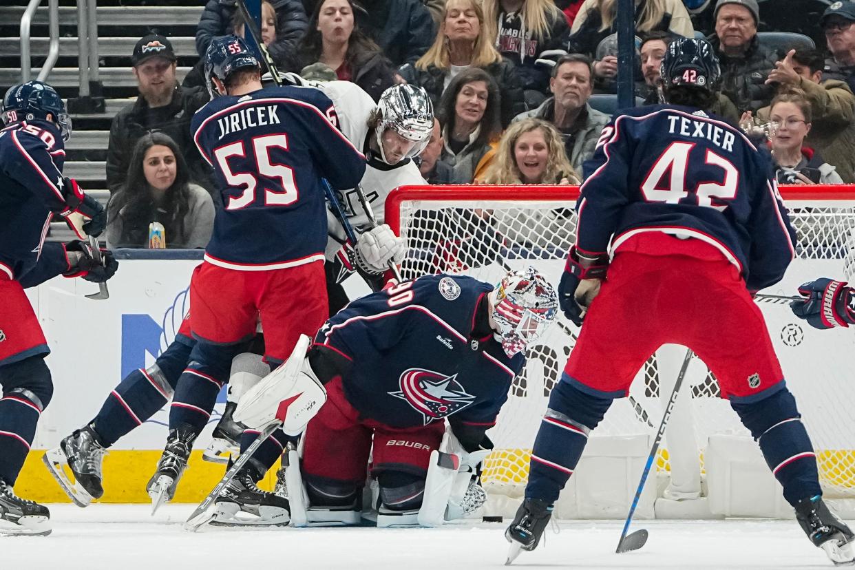 Columbus Blue Jackets stumble with a lead again, fall in OT to Los ...