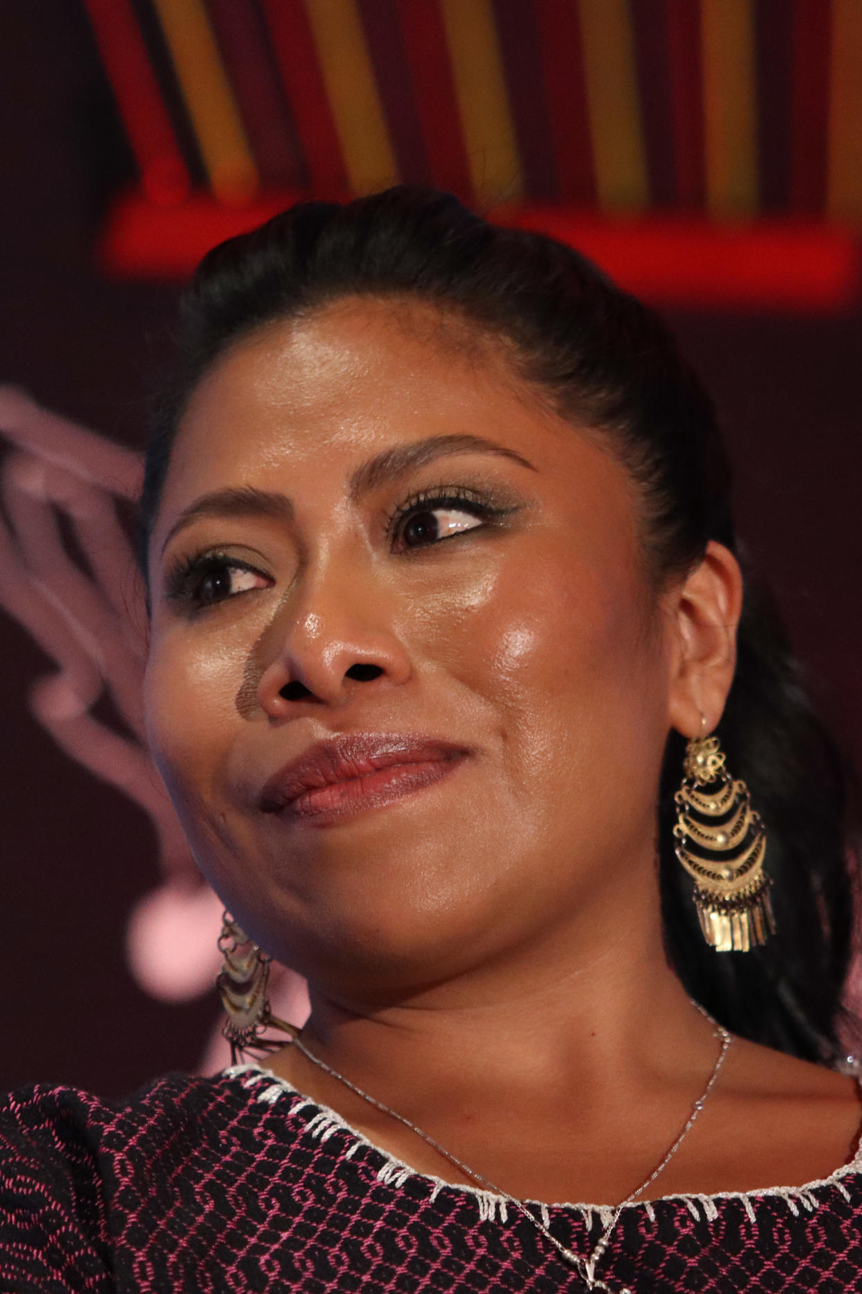 MEXICO CITY, MEXICO - JUNE 22: Yalitza Aparicio smiles during the release of the campaign 'Nuestro Espiritu' by Cerveza Victoria on June 22, 2023 in Mexico City, Mexico. (Photo by Adrián Monroy/Medios y Media/Getty Images)