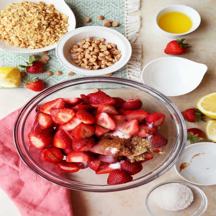 Ingredients for strawberry cobbler