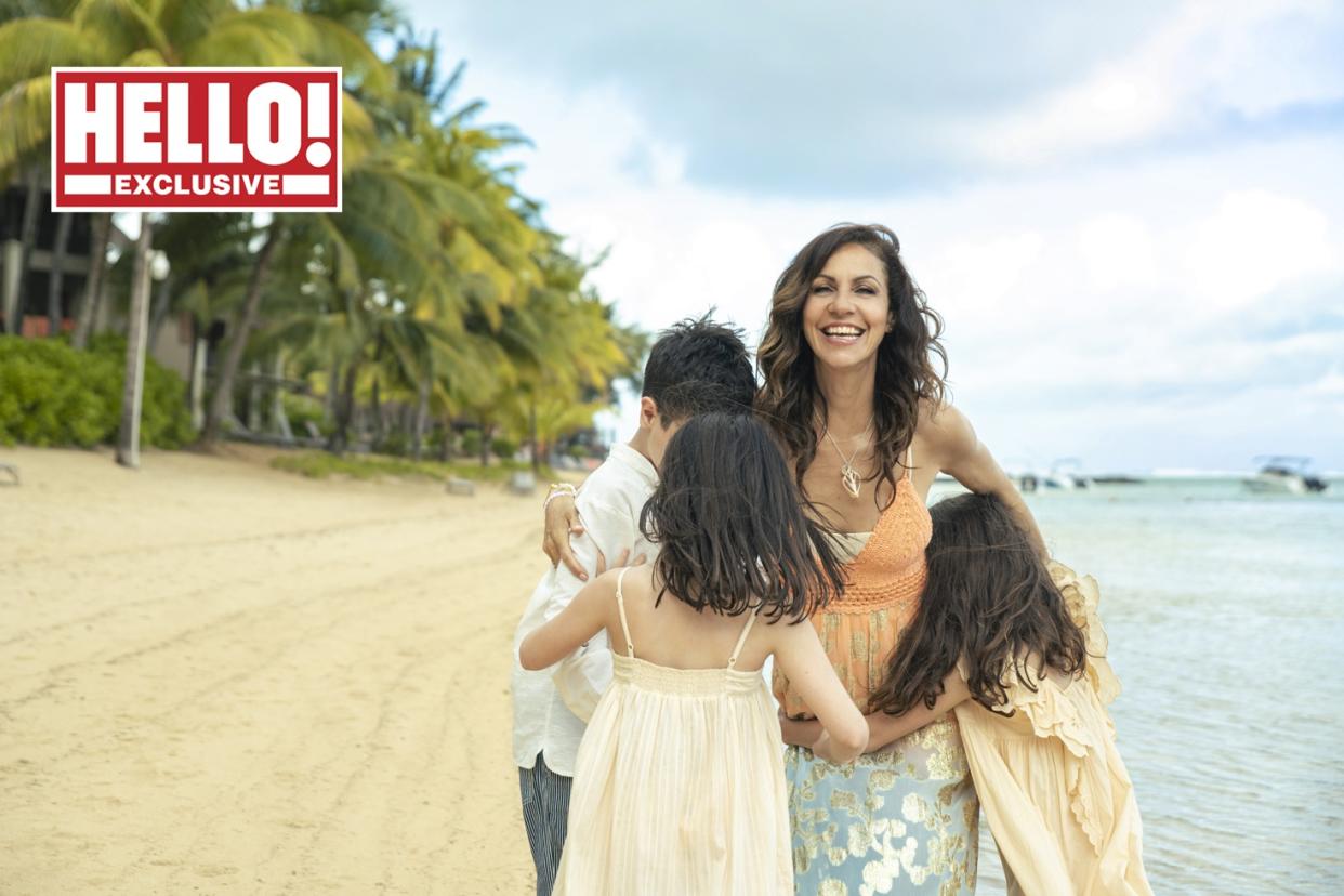 Julia Bradbury and her children (Hello! magazine/PA)