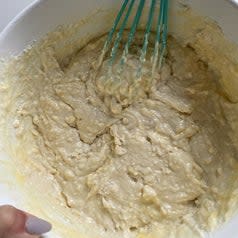 pancake batter in a bowl