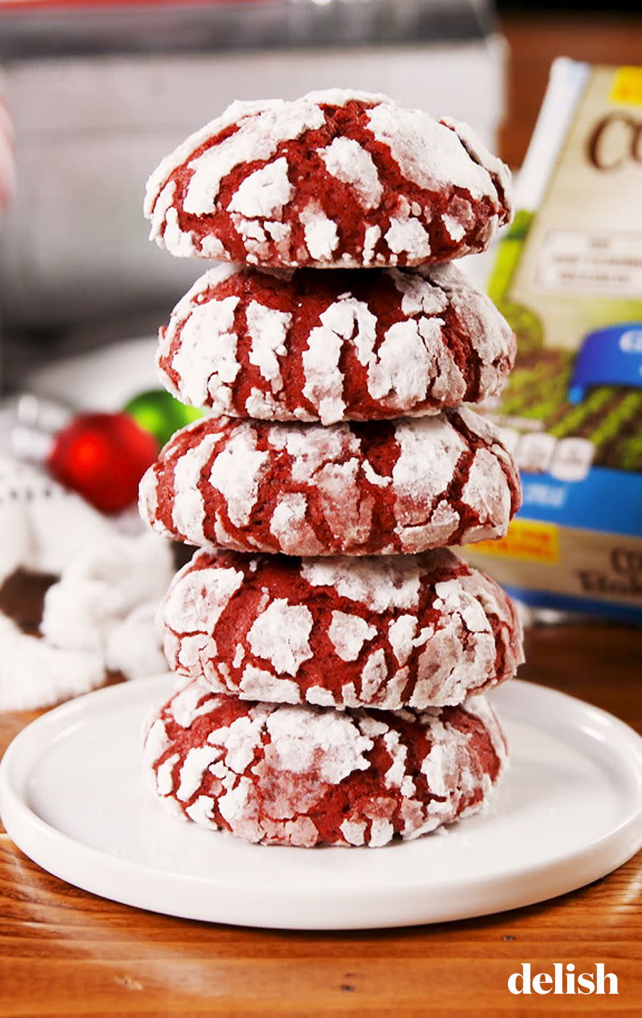 Red Velvet Crinkle Cookies