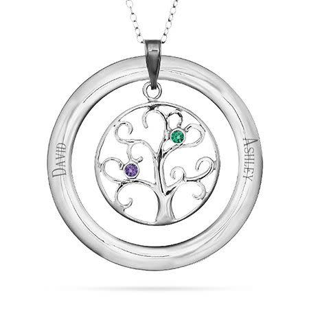 Personalized Birthstone Family Tree Necklace