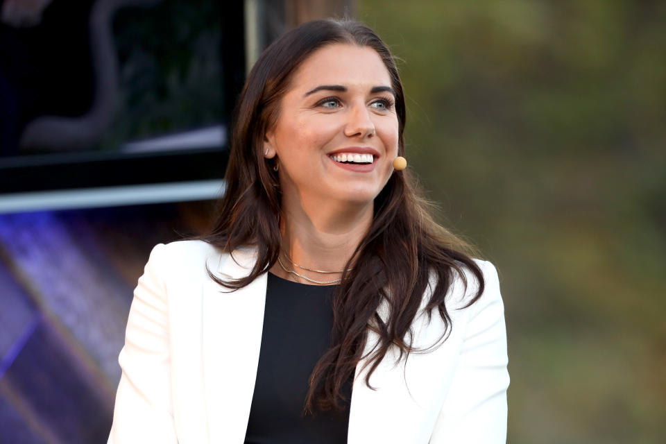 Alex Morgan and her husband are expecting a baby girl in April 2020. (Photo by Rich Polk/Getty Images for Xandr)