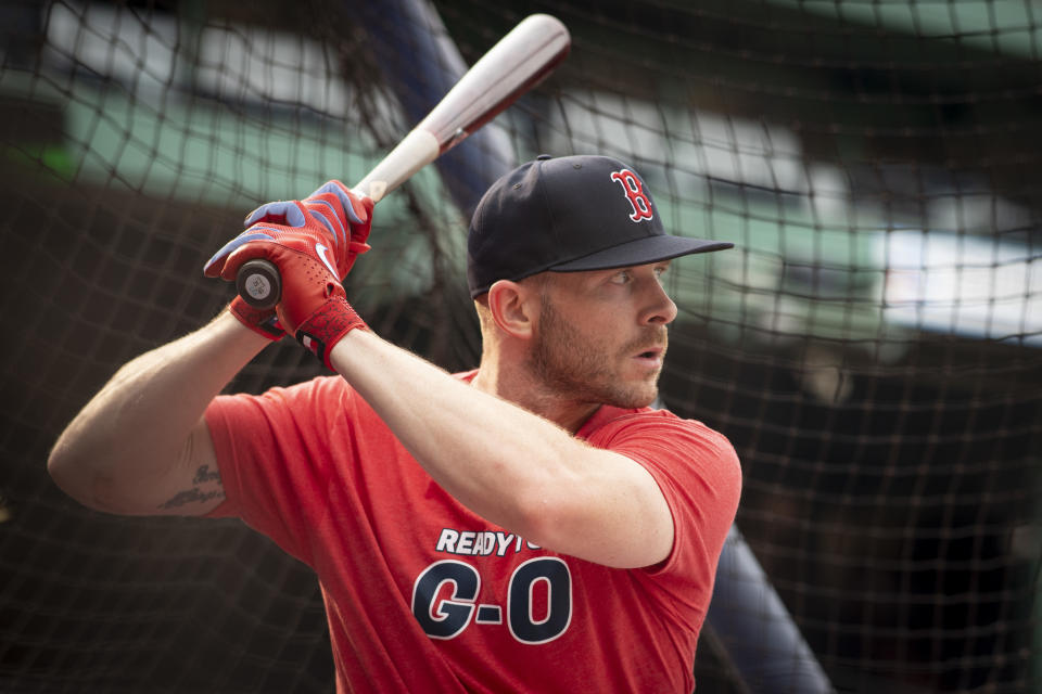 波士頓紅襪「故事哥」Trevor Story，有望在8月份回歸。（MLB Photo by Maddie Malhotra/Boston Red Sox/Getty Images）