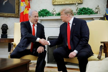 FILE PHOTO: U.S. President Trump meets with Israel's Prime Minister Netanyahu at the White House in Washington