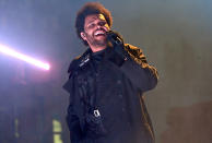 <p>The Weeknd sports a smile on Aug. 11 during his After Hours Til Dawn tour stop at Mercedes-Benz Stadium in Atlanta.</p>