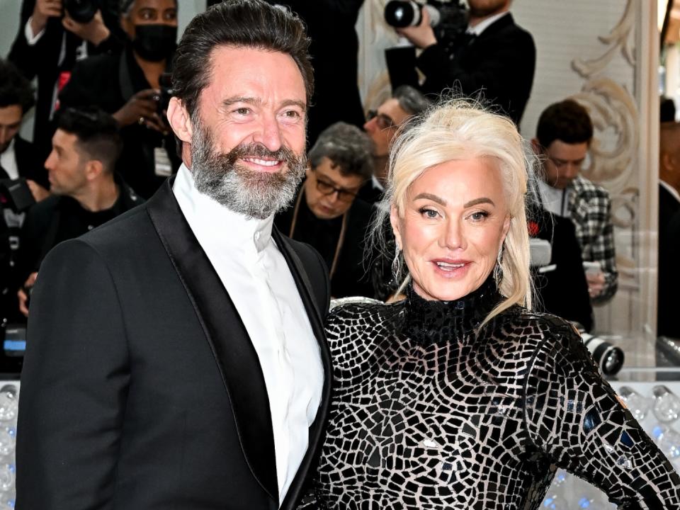 Hugh Jackman and Deborra-Lee Furness at the 2023 Met Gala: Karl Lagerfeld: A Line of Beauty held at the Metropolitan Museum of Art on May 1, 2023 in New York, New York. (Photo by Michael Buckner/Variety via Getty Images)