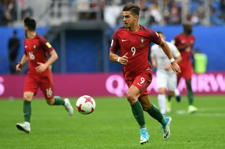 Portugal's forward Andre Silva runs with the ball during the 2017 Confederations Cup group A football match against New Zealand June 24, 2017