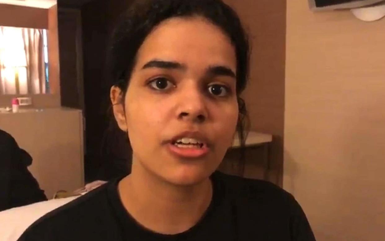 Rahaf Mohammed al-Qunun was given refugee status after fleeing Saudi Arabia and her family - AFP