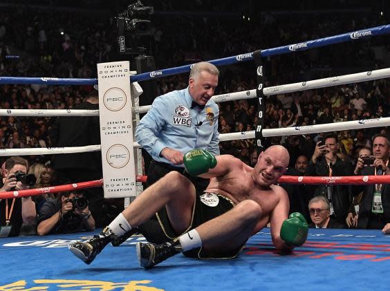 Tyson Fury on his back (Rex)