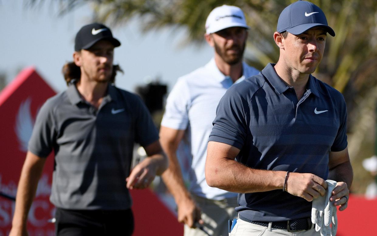 Friday's marquee threeball - Tommy Fleetwood, Dustin Johnson and Rory McIlroy - went round in 68, 64 and 66 respectively - Getty Images Europe