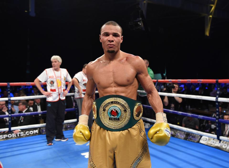 <p>LONDON, ENGLAND – FEBRUARY 04: Chris Eubank Jnr of Great Britain defeats Renold Quinlan of Australia for the IBO World Super Middleweight title Olympia London on February 4, 2017 in London, England. (Photo by Leigh Dawney/Getty Images) </p>